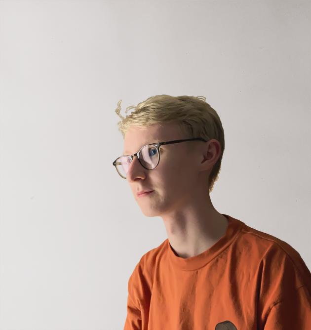 Press photo of Jingby, orange shirt